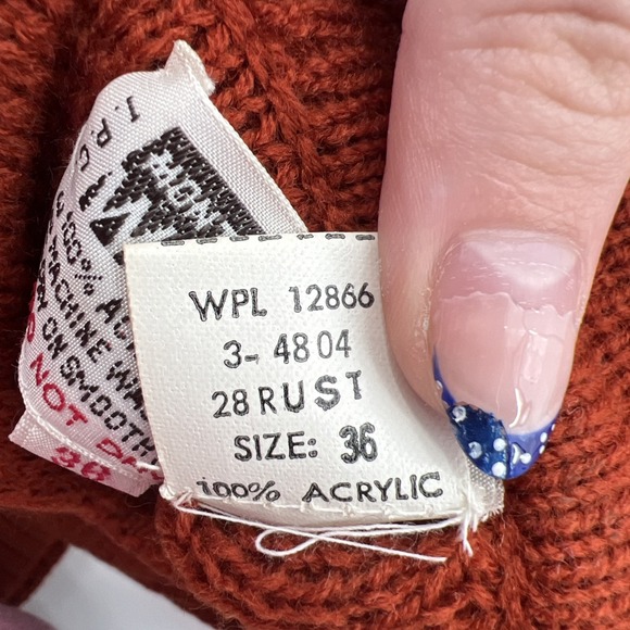 Vintage 70s Long Cardigan Sweater Jacket Sz M Burt Orange Mod MCM Luxury Quiet - Picture 8 of 11